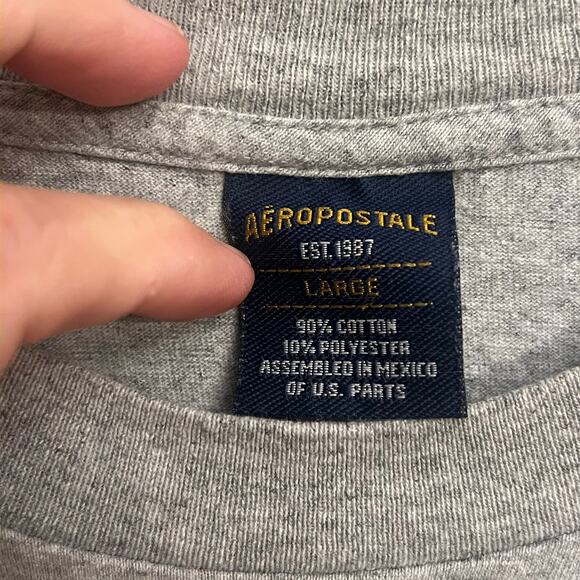Aéropostale Vintage Large "ONE AT A TIME PLEASE" Dating T-Shirt Gray Y2K - Picture 7 of 7